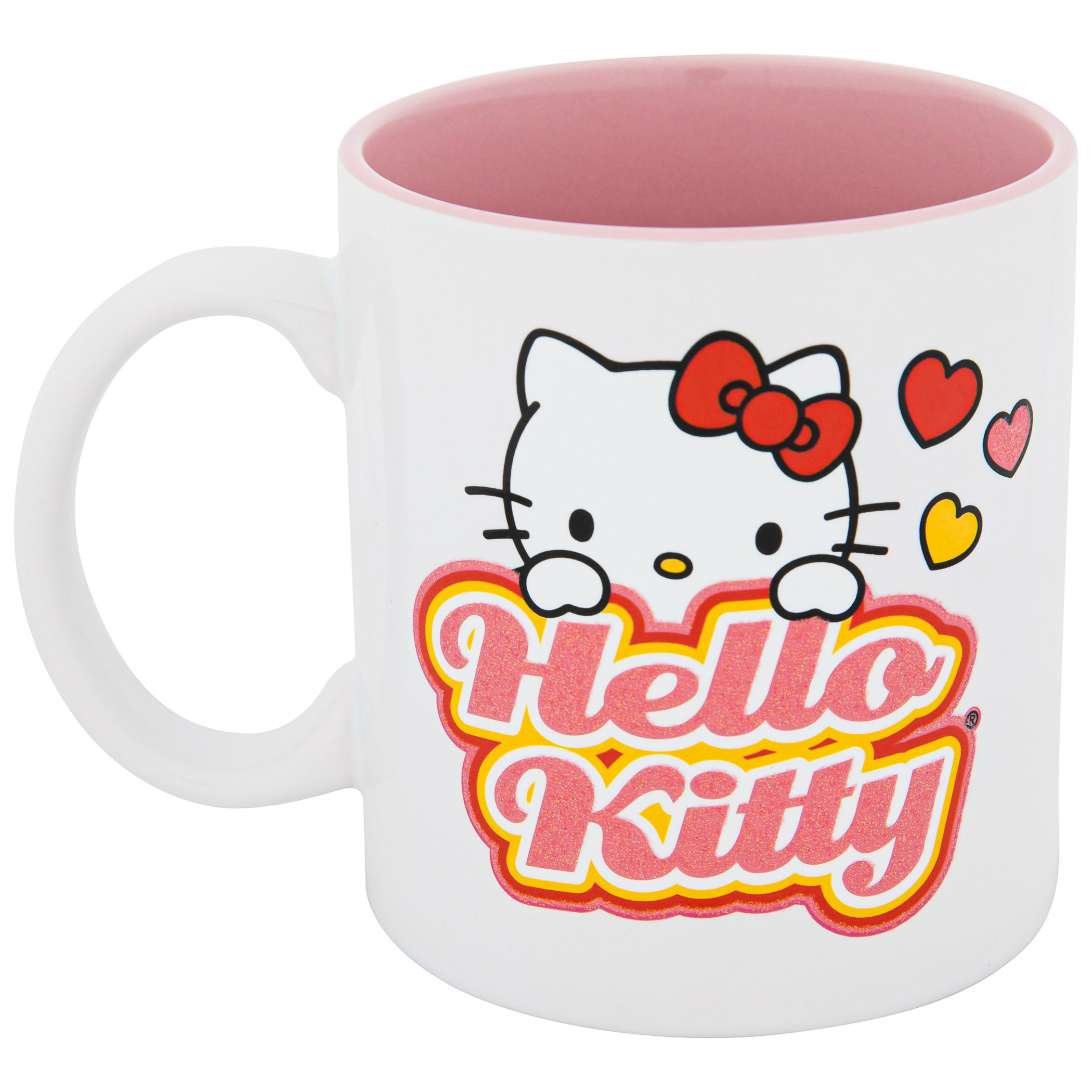 Hello Kitty Glitter Hearts 20oz Ceramic Mug
